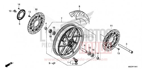 FRONT WHEEL (CB1100NA/NAD) CB1100NAK de 2019